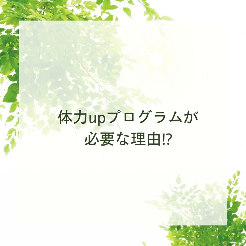 体力upプログラムが必要な理由⁉️のイメージ画像