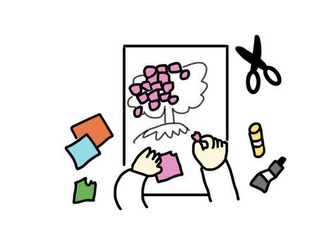 就労に必要な集中力の向上〜ちぎり絵への誘い〜のイメージ画像